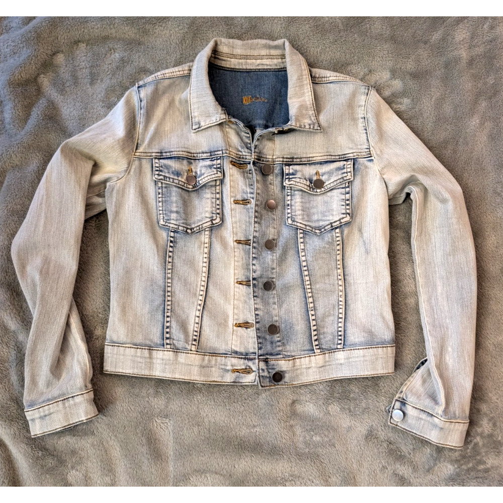 Kut From The Kloth Helena Denim Jacket Womens Small Light Wash Stretch